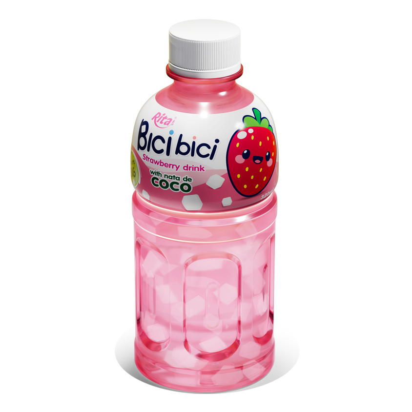 Rita Bici Bici Strawberry Drink with Nata de Coco 320ml Pet Bottle
